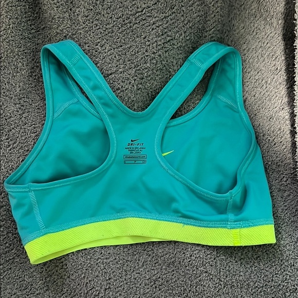 Nike Teal and Yellow DriFit Sports Bra - Picture 3 of 3